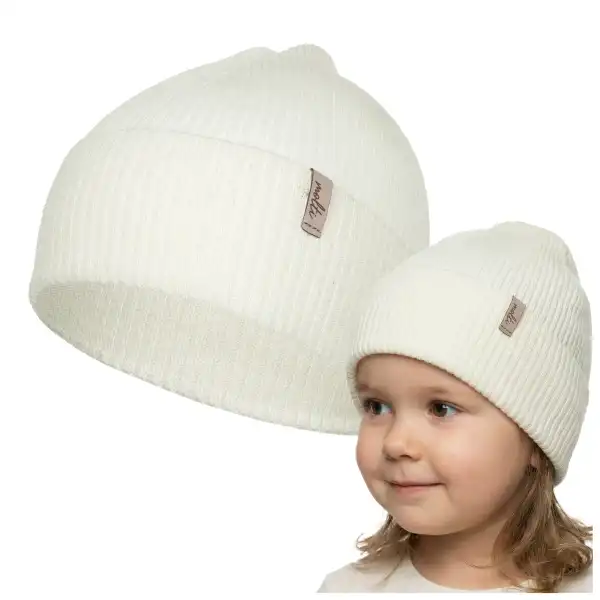 Czapka dziecięca MOLTI 50-52 śmietanka - 100% Wełna Merino