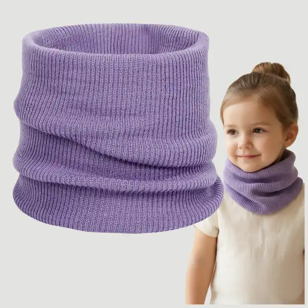 Komin dziecięcy MOLTI LUMI jasny fiolet | 100% Wełna Merino