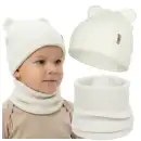 Komplet Dzieciecy Molti Nomi Czapka z Uszkami Wełna Merino 100%