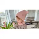 Komplet dziecięcy Molti Nomi z wełny merino - czapka i komin | Różowy
