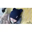 Granatowy komplet dziecięcy Molti Nomi: Czapka z uszkami i komin Merino