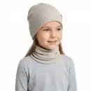 Komplet dziecięcy MOLTI LINO 52-54 taupe - czapka i komin dla dziecka