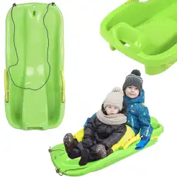 Sanki MOLTI RACE zielone - Wytrzymałe sanki z hamulcami dla dzieci