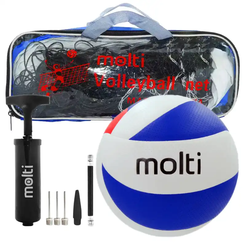 Kom Siatka MOLTI+piłka PS002 biało-grana r.5+pompk