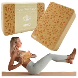 Kostka do jogi KJ003 korkowa - naturalna i antyposlizgowa