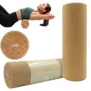 Korkowy wałek do masażu WM002 30x10 cm - Naturalny roller fitness