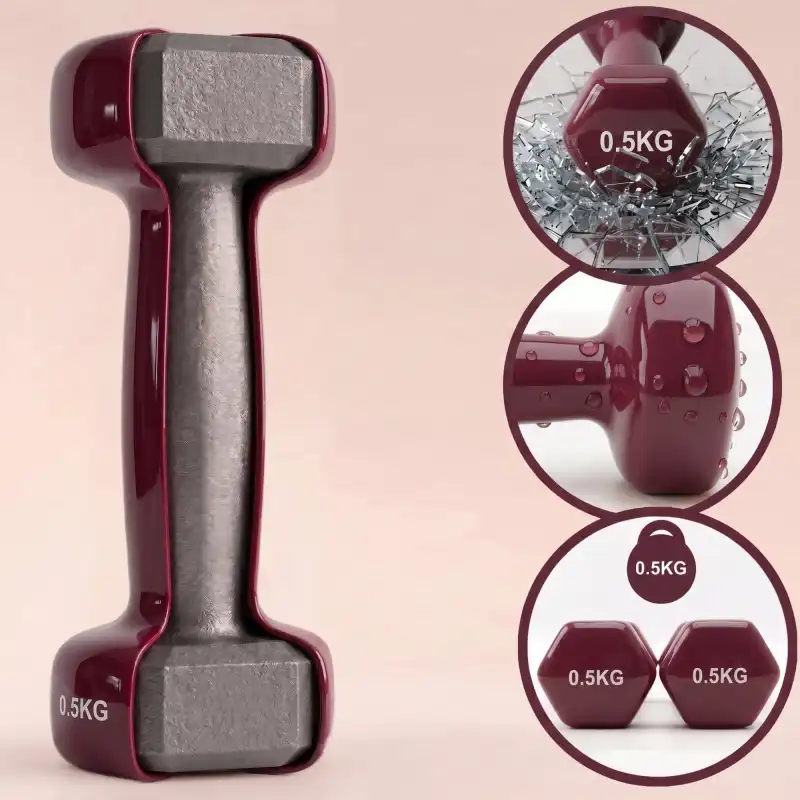 Hantle winylowe MOLTI HW001 burgund 2x0,5kg