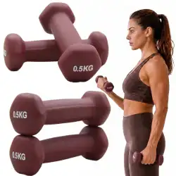 Hantle Neoprenowe Molti 2x0,5kg Burgund - Zestaw do Fitness i Jogi