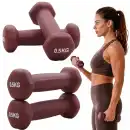 Hantle Neoprenowe Molti 2x0,5kg Burgund - Zestaw do Fitness i Jogi