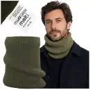 Komin zimowy z wełny merino MOLTI K100 Khaki - Ciepły i Stylowy