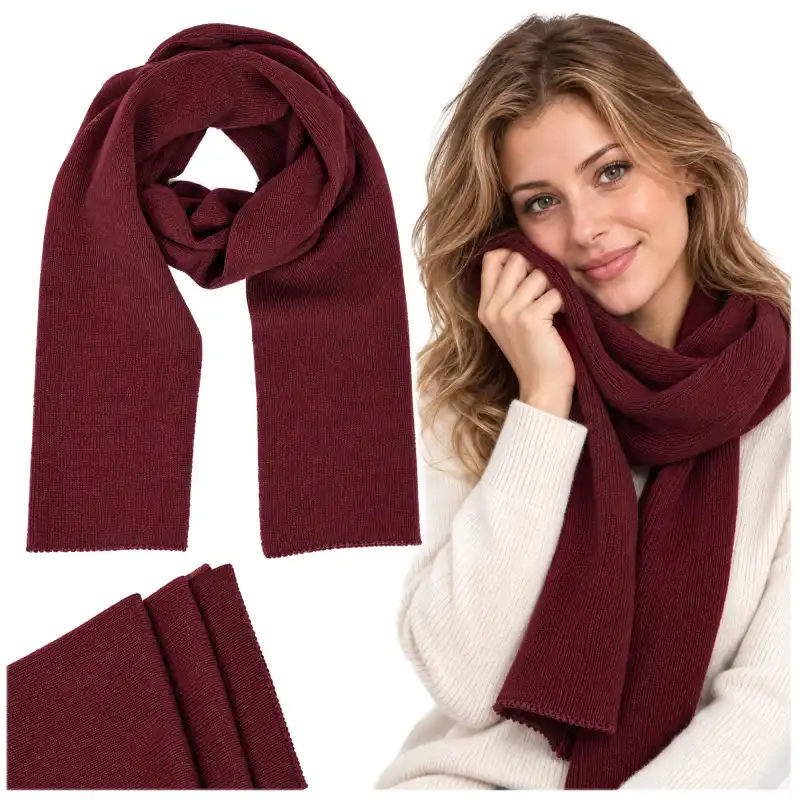 Szalik damski MOLTI SZD101 burgundowy | Elegancki dodatek