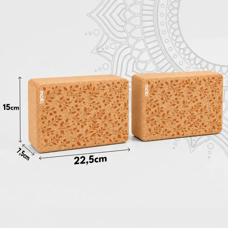 Kom Kostki do jogi MOLTI KJ003 korkowe 2 szt.