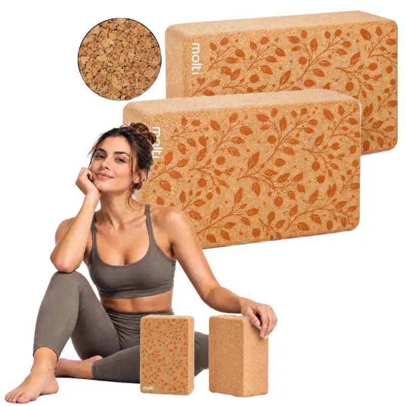 Kostki do jogi korkowe MOLTI KJ003 2 szt. - Stabilne i Ekologiczne