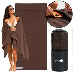 Ręcznik MOLTI RS001 Ciemny Brąz 180x90cm - Miękki i Chłonny