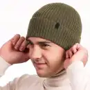 Czapka męska z wełny merino Molti khaki - ciepła i wygodna