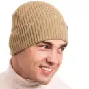 Czapka meski Molti CZM101 Camel - 100% welna merino - Ciepla i stylowa