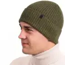 Czapka męska z wełny merino Molti khaki - ciepła i wygodna