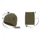 Męski komplet czapka i komin z wełny merino Molti Khaki