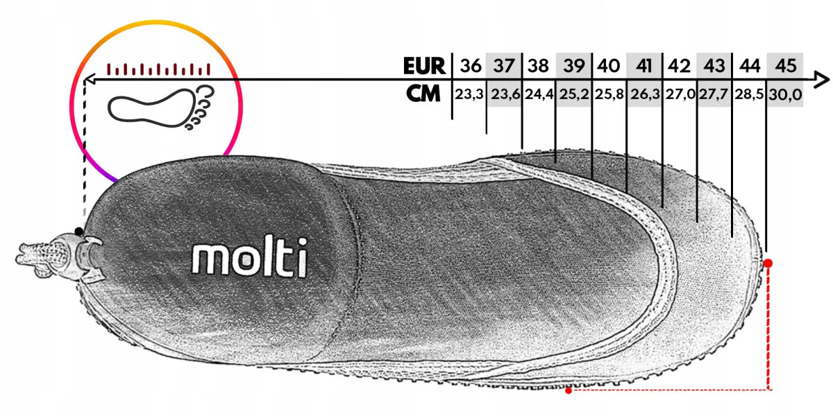 Buty do wody MOLTI BW001 czarne 36 + etui EW001